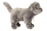 Faire-Teddy Hermann stuffed cat Carthusian or British Shorthair Gray Cat Standing 20 cm - plush soft toy by Teddy Hermann