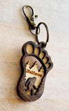 Faire-Teele & Co keychain Big Foot "Believe" Keychain or Magnet-Layered Wood Handmade in the USA