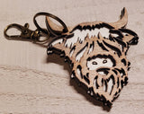 Faire: The Country Roost keychain Highland Cow Keychain Handmade in the USA