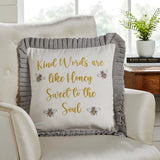 FAIRE - VHC Brands Embroidered Bee Honey Pillow 18x18