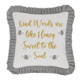 FAIRE - VHC Brands Embroidered Bee Honey Pillow 18x18