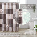 FAIRE - VHC Brands Shower Curtains Florette Patchwork Ruffled Shower Curtain French Country Charm