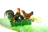 Faire-Wonder Paper Art 3d card Chicken Family 3D Pop Up Greeting Card-So cute for chicken lovers!