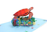 Faire-Wonder Paper Art 3d card Sea Turtle Pop Up 3D Greeting Card