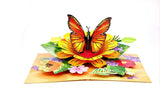 Faire-Wonder Paper Art 3d greeting card Monarch Butterfly 3D Pop Up Greeting Card