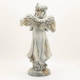 Faire- Zaer Ltd. International Angel with cat statue Angel Holding Cat Statue, 39" Tall Magnesium