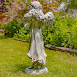 Faire- Zaer Ltd. International Angel with cat statue Angel Holding Cat Statue, 39" Tall Magnesium