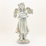 Faire- Zaer Ltd. International Angel with cat statue White Angel Holding Cat Statue, 39" Tall Magnesium