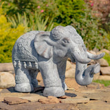 Faire- Zaer Ltd. International Elegant Statement Statue Gorgeous Elephant in Parade Decoration Magnesium Garden Statue