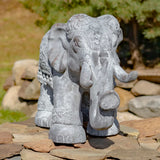 Faire- Zaer Ltd. International Elegant Statement Statue Gorgeous Elephant in Parade Decoration Magnesium Garden Statue