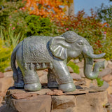 Faire- Zaer Ltd. International Elegant Statement Statue Gorgeous Elephant in Parade Decoration Magnesium Garden Statue