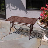 Faire- Zaer Ltd. International furniture Indoor/Outdoor Iron Garden Table in Antique Bronze "Valley Forge"