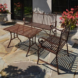 Faire- Zaer Ltd. International furniture Indoor/Outdoor Iron Garden Table in Antique Bronze "Valley Forge"