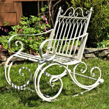 Faire- Zaer Ltd. International Iron patio rockers Iron Outdoor Rocking Chair Double or Single White or Bronze Beautiful!