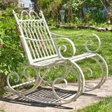 Faire- Zaer Ltd. International Iron patio rockers Iron Outdoor Rocking Chair Double or Single White or Bronze Beautiful!