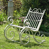 Faire- Zaer Ltd. International Iron patio rockers Iron Outdoor Rocking Chair Double or Single White or Bronze Beautiful!