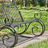 Faire- Zaer Ltd. International Iron patio rockers Iron Outdoor Rocking Chair Double or Single White or Bronze Beautiful!