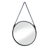 Hanging Mirror with Faux Leather Strap