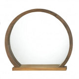 Faire- Zingz Home Mirror Round Wooden Mirror with Shelf