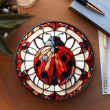 Lady Bug Nature Inspired Ceramic Coaster with Cork Back-Made in the USA