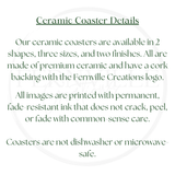 Fernville Creations 4 Inch Glossy Fernville Creations - Printed Stained Glass Dachshund Ceramic Coaster