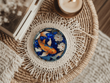 Fernville Creations 4 Inch Glossy Fernville Creations - Stained Glass Koi & Goldfish Ceramic Coasters for Home Decor