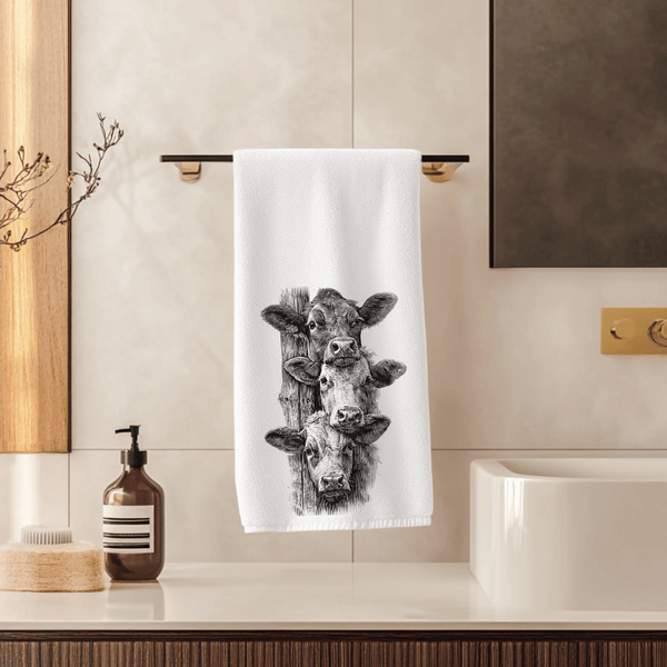 Rustic Cow Design Farmhouse Hand Towel Handmade in the USA – The Pink Pigs