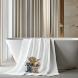 Fernville Creations Fernville Creations - Highland Cow Bath Towel for Spa-Like Comfort and Decor
