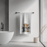 Fernville Creations Fernville Creations - Highland Cow Bath Towel for Spa-Like Comfort and Decor