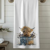 Fernville Creations Fernville Creations - Highland Cow Bath Towel for Spa-Like Comfort and Decor