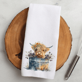 Fernville Creations Fernville Creations - Highland Cow Hand Towel, Ranch Tea Towel