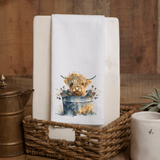 Fernville Creations Fernville Creations - Highland Cow Hand Towel, Ranch Tea Towel