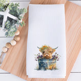 Fernville Creations Fernville Creations - Highland Cow Hand Towel, Ranch Tea Towel