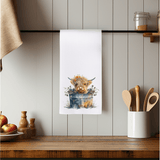 Fernville Creations Highland Cow Hand Towel, Farmhouse Kitchen, Rustic Décor