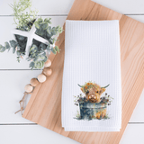 Fernville Creations Highland Cow Hand Towel, Farmhouse Kitchen, Rustic Décor