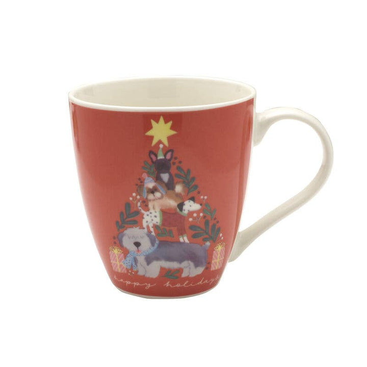 Fitz and Floyd® Mikasa® Pfaltzgraff® Porcelain Fitz and Floyd® Mikasa® Pfaltzgraff® - Pfaltzgraff Holiday 18OZ Mug Dog Tree Open Stock