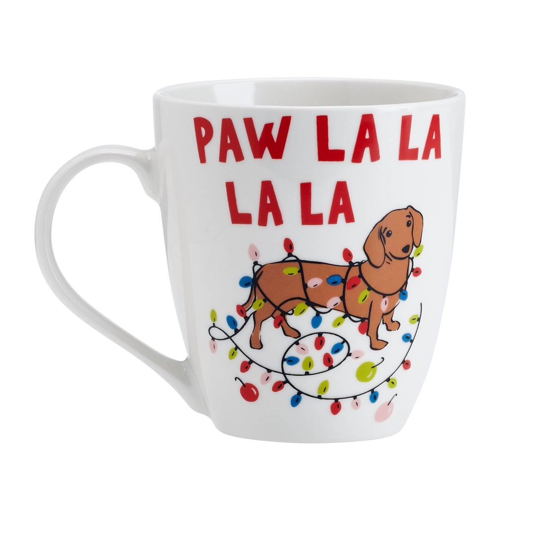 Fitz and Floyd® Mikasa® Pfaltzgraff® Porcelain / White / No Fitz and Floyd® Mikasa® Pfaltzgraff® - Pfaltzgraff 18Oz Barrel Mug Paw La La La   Open Stock