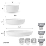 Fitz and Floyd® Mikasa® Pfaltzgraff® WHITE / Bone China Fitz and Floyd® Mikasa® Pfaltzgraff® - Mikasa Delray 9Pc Dinerware Bowl Set  Brown Bx Pkg