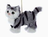 Fluffy Cute Cat Ornaments-White, Tuxedo, Orange and Gray Tabby