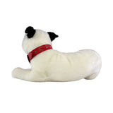 FurTastic Friends by Bocchetta Plush Toys Realistic White Staffordshire Bull Terrier with Black Ears Plushie Size 35cm/13.75"