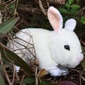 FurTastic Friends by Bocchetta Plush Toys stuffed rabbit Black or Blue & White or White Bunny Rabbits Realistic Size 23cm.