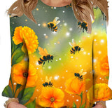 Galleria Enterprises Yellow / S Animal Print & Solid Long Sleeve Luxury Blouses for Women