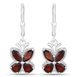 Gemstone Butterfly Earrings in Sterling Silver-Amethyst, Garnet, Peridot or Topaz