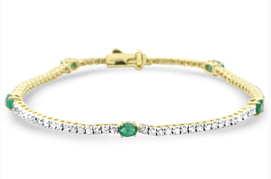 Genuine Diamond and Gemstone Tennis Bracelet-Sapphire, Emerald, Ruby