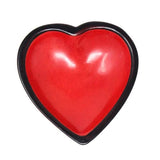 global crafts Red Heart Trinket Dish Handmade in Africa of Soapstone