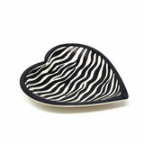 global crafts Zebra Heart Trinket Dish Handmade in Africa of Soapstone