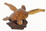 Hand Carved Wooden Sea Turtle Large & Medium, Exquisite!