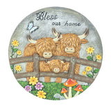 Highland Cow Bless Our Home Stepping Stone