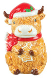 HIGHLAND COW CHRISTMAS COOKIE JAR