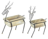 Reindeer Planter Box Set of 2 – Rustic Farmhouse Christmas Holiday Décor